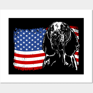 Proud Bracco Italiano American Flag patriotic dog Posters and Art